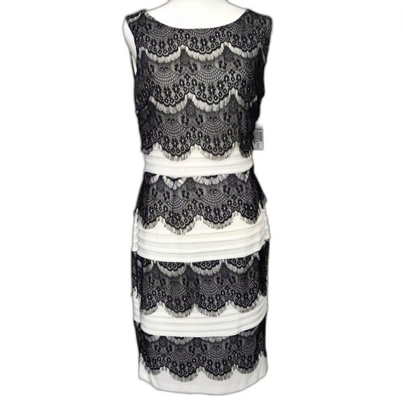 New Dressbarn Sleeveless Summer Dress Size 8 Mid-length White & Black - Picture 1 of 10